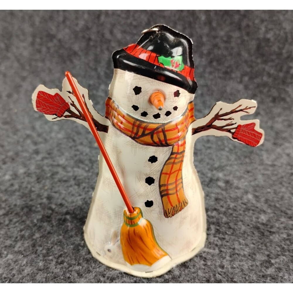Hallmark Keepsake Ornament 1997 Meadow Snowman Pressed Tin Linda Sickman Vintage
